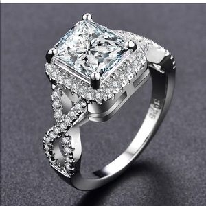 Stunning 2.5 CT Solid Sterling Silver S925 Ring